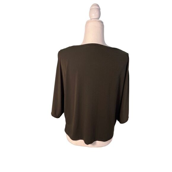 Rachel Roy  forest green split sleeve top - XS - 🙂3/$15 - Picture 5 of 8